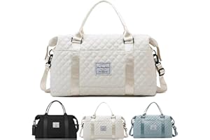 AIQILAI Cabin Bags Travel Bag for Ryanair Airlines Gym Bag for Women and Men Carry On Holdall Lightweight Luggage Overnight Weekend Bag underseat Luggage with Wet Pocket(Beige)