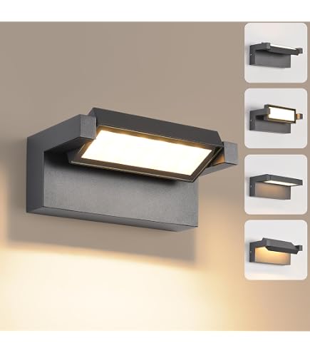 LED Applique Da Parete Esterno/Interno Con Sensore Di Movimento 360° E Crepuscolare, 18W 1500lm 3000K, IP65, Orientabile, Alluminio, Per Terrazza E Giardino