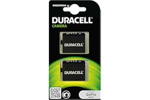 Duracell DRGOPROH4-X2 Batterie GoPro Hero 4 AHDBT-401, 2 pièces, Noir