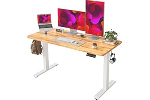 Bexevue Biurko do pracy na stojąco, z elektryczną regulacją wysokości, do siedzenia, do domowego biura, 120 x 60 cm, inteligentny panel sterowania, z pamięcią 3 wysokości, system antykolizyjny