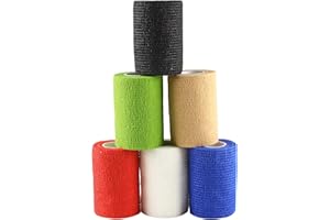 Larcele 6 Bände Selbstklebende Bandage Multifunktions Klebeband Zufällige Farbe ZZTXBD-01 (Volltonfarbe,7.5cm*4.5m)