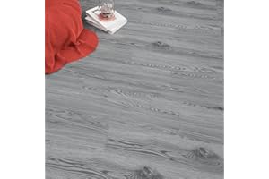 FLOREXP Vinyl Flooring - Lino Flooring Peel & Stick Floor Tiles Self Adhesive Floor Planks,2mm 18 Planks Waterproof for Kitchen Living Room Hallway Floor Plank (2.51 m²,Washed Grey)