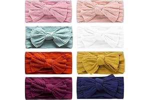 COUXILY bebé-niñas diademas de algodón suave arco anudada Hairband Headwrap Elastic Bow Turbante aros de pelo para niños bebés Set de regalo para niños