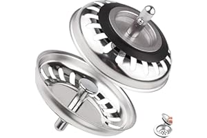 TIFANSO Kitchen Sink Strainer 78mm Plug | Stainless Steel, Durable & Thicken for Kitchen Sink, Replacement for Food/Hair Catcher Sink Accessories- UK Sinks Hole Diameter (Silver-2, 78mm)