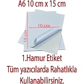 A6 Yapışkanlı Etiket, 10x15 cm, 100 Adet, T&uuml;m Yazıcılar ile Uyumlu (100)