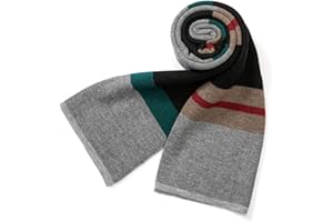 Villand Australischer Merinowolle Tartan Strickschal für Herren, karierte Winterwarme dicke weiche Halsbekleidung mit Geschenkbox, 180 × 30 cm