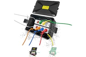 NARTOV Boitier Etanche Electrique Exterieur (32x22x13 cm), Boîte de Jonction étanche 7 Trous XXL Résistante aux intempéries Pour l'extérieur, Étanche IP54 Résistant aux Intempéries (Noir)