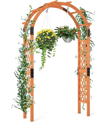 Melko Rozenboog 179 x 206 cm van hout tuinboog incl. 2 bloembakken Melko Rozenboog 179 x 206 cm van hout tuinboog incl. 2 bloembakken