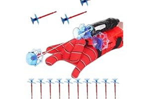 SUPMEHERO Spider Web Shooter - Spider Gloves Web Shooter Toy,Spider Kids Plastic Cosplay Launcher Glove Super hero Movie Launcher with Wrist Toy Set Funny Decorate Children Educational Toys Wrist Launcher