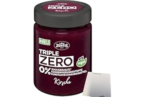 Zentis Triple Zero Aufstrich Kirsch Brotaufstrich (185g Glas) + usy Block