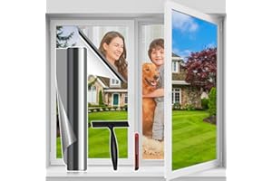 Niviy Pellicola per Vetri Finestre Privacy 44.5 CMx200 CM Pellicola Specchio Con Raschietto e Taglierino Protezione UV, Privacy, Controllo termico, Facile da Applicare Adatto a Tutte le Finestre