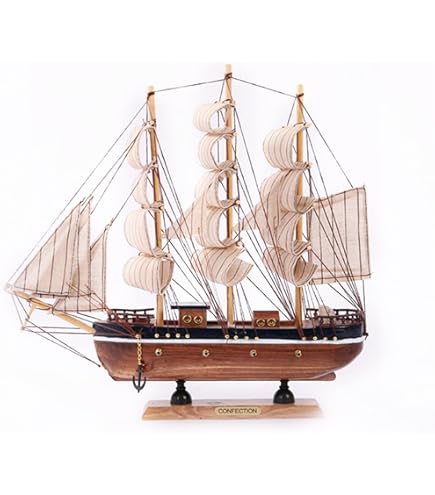 Kit De Construction De Bateau En Bois "Bateau Amiral" - Plus De 70 Pièces - Dimensions 19,5x5,5x17,5 Cm