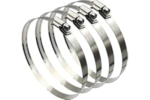 EESTECK 4Pcs 141-165mm Hose Clips Adjustable 304 Stainless Steel Duct Clamps Hose Clamp Pipe Clamp Air Ducting Clamp Worm Drive Hose Clamps