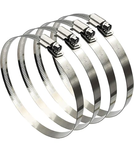 Hose Clamp Set - 6PCS 8 Inch 304 Stainless Steel Worm Gear Hose Clamps For Fuel Line,dryer,Intercooler,Garden Water Pipe And Washing - View #9