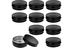YQQYG 10 Stück Leer Döschen Aluminium Blechdosen, Matt Schwarz kleine Dosen, Metalldosen mit Deckel, Schraubtöpfe, Salbdosen mit Schraubdeckel für Lippenbalsam, Salben, Kerzen