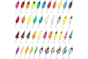 LAKIGOES Cucchiaini Da Pesca Esche 43 Pezzi Esche Artificiali,Esche Da Pesca, Fishing Set,Esche Per La Pesca Alla Trota,Spoon Trout Area Per Trota, Persico,Luccio Spoon Kit Con Scatola