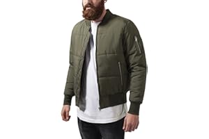 URBAN CLASSICS Chaqueta bomber de invierno para hombre, diseño clásico, chaqueta acolchada, ajustada y con un ajuste óptimo, chaqueta casual de otoño, tallas S-XL