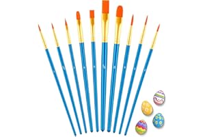 ARTCUT 10 Pezzi Pennelli per Dipingere, Pennello Pittura, Tempere per Dipingere, Professionali Pennelli Acquerello, Set Pennelli, Pennelli per Dipingere Bambini, Acrilico, Olio, Acquerello, Easter
