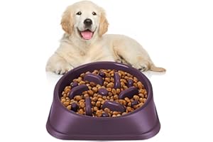 Suhaco Slow Feeder Dog Bowls Dog Food Bowl Slow Feeder Prevent Choking & Overeating, Non Slip Dog Slow Eating Bowl for Small & Medium Dogs Puzzle Pet Feeding Bowls (Purple)