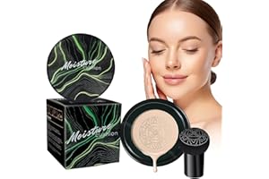 AUFLOSUNG CC De Coussin d'air, CC Crème BB de Coussin D'air CC Foundation, BB Crème, Fond De Teint Longue Durée Mushroom Air Cushion, Correcteur Durable Maquillage Nude Hydratant Éclaircissant, Ivoire