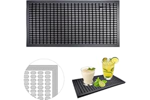 Jastown Tappetino Macchina Caffè 15x30 cm, Antiscivolo Silicone, Tappetino Cocktail, Accessori per Baristi, Versatile per Cucina e Bancone Bar, Sottobicchiere da Scrivania (Nero)