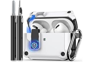 Inesore Etui na słuchawki Airpods Pro 2, wysokiej jakości TPU, z blokadą bezpieczeństwa, zdatność do wypadków, do Airpods Pro Case (łącznie z zestawem do czyszczenia i haczykami) (USB-C/Lightning