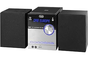 Trevi HCX 10D8 Dab Stereo HiFi with Dab/Dab+ and FM with RDS, Alphanumeric LCD Display, Bluetooth, CD, MP3, USB, AUX-In, Auto Memory Function, Black