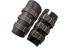 COSFAN Guardie del braccio medievali con fibbia, bracciali in finta pelle retrò, protezioni per le braccia rinascimentale per Halloween LARP Cavaliere Mercenario