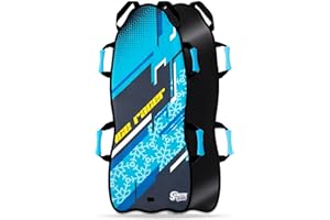 Sunlite Sports 45" Winter Adventure Foam Snow Sled (Pack of 2), Ultra Portable, Strong and Durable, Sturdy Foam, Handles with Steering, Kid's Winter Fun