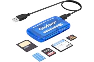 Onefavor SmartMedia Lecteur de Cartes Tout-en-Un USB Universel Multi-Cartes Slim Hub Read Smart Media SD, XD, CF, MMC, MS Pro Duo (Lecteur de Carte)