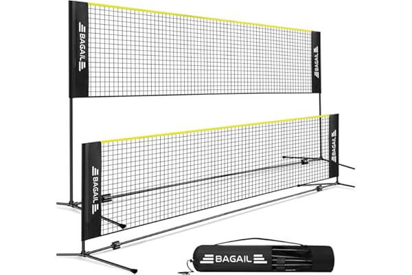 Filet de Badminton, Filet en Nylon Pliable, Support réglable en Hauteur et Sac à Main Portable, Facile à Assembler ou à démonter, idéal pour Le Tennis, Le Badminton pour Enfants ou Le Volley - Ball