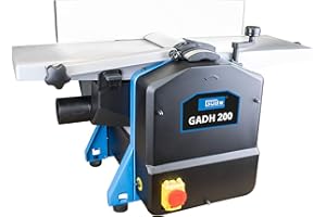 Güde 55440 GADH 200 Rabot de dégauchissement et de dégauchissement (tables de dressage en aluminium moulé sous pression, protection d'arbre de rabotage, interrupteur de surcharge), bleu, 82 x 46 cm