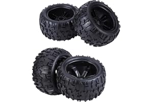 GAEIRT 4 Stück RC-Reifen, 150mm RC-Autoreifen aus Gummi rutschfeste Radreifen, 17mm Sechskant, 77mm Breite, RC Autozubehör Für Alle 1/8 RC Truck Car