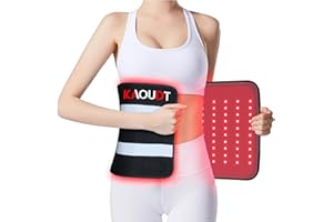 Kaoudt 2025 New Portable Red Light Therapy Belt for Body Pain Relief, 24" x 12" Medical-Grade TPU, Dual Wavelength Near Infrared Red Light Pad for Face and Body (Black)