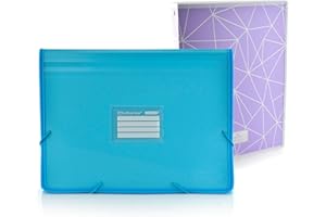 Office Box - Pack Vuelta al Cole: Carpeta Clasificadora PLUS COLORLINE - Con Apartado Para Cuaderno - 12 Divisiones + Carpeta 4 Anillas 25 mm – by Colorline (Azul Claro + Carpeta Anillas)