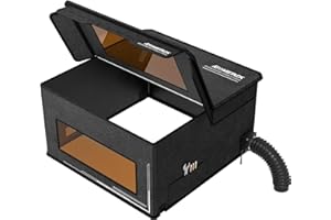 ‎ATOMSTACK ATOMSTACK FB2 Lasergravur Gehäuse 74*76*42 cm mit Abluftventil und Rohr, feuerfest faltbarer Schutzüberzug Geruchsminderung, Lärmminderung, Augenschutz, kompatibel mit den meisten Graviermaschinen