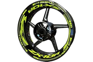 FOOQS Motocicleta Moto Llanta Inner Rim Tape Decal Pegatinas F2 para Kawasaki ZX 10R ZX-10R Z X 10 R (Fluo)