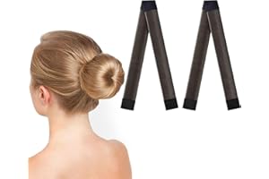 URAQT Accesorios Pelo Mujer, 2PCS Accesorios de Peinado, Gomas DIY Moño Donas Set de Diseño de Cabello, Magic Hair Bun Maker Accesorios para Mujeres Niñas Hacer Moños Pelo Pelo Largo-Marron Oscuro