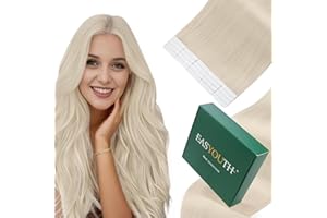 ‎EASYOUTH Easyouth Tape Extensions Echthaar Platinblond Echthaar Tape in Extensions Blond Extensions Echthaar Tape in Haarverlängerungen Remy Menschenhaar Unsichtbar #1000 35 cm 40g 20pcs