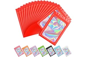 Artcut 100 Stück Baggies Baggys Mylar Bags, Wiederverschließbare Beutel Mylar Beutel, Small Business Packaging, Mylar zum Aufbewahren von Süßigkeiten, Keksen, Schmuck (Red, 6×10cm)