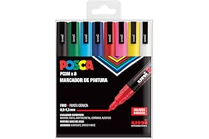 Uni POSCA Set PC 3M Basic - Confezione da 8 pennarelli (A-1)