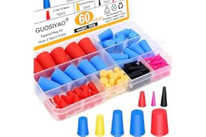 GUOSIYAO Tapones Cónicos De Goma De Silicona 60 Pcs Tapones De Goma Maciza 8 Tamaños Tapón De Goma Para Recubrimiento En Polvo Pintura Anodizado Chapado Chorro De Arena Uso En Laboratorio