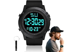atnayo Referee Watch, Digital Waterproof Wrist Stopwatch with Whistle for Training, Running, Outdoor Activities