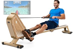 VOWVIT Máquina de remo para casa OR3, dispositivo de remo magnético con monitor Bluetooth, 16 niveles de resistencia, remo compacto con capacidad de peso de 150 kg, almacenamiento vertical, 2 años de