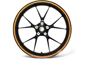 FINEST FOLIA Striscia decorativa autoadesiva per cerchioni di ruote da 0,7 cm, con strumento di montaggio, per moto, auto, bicicletta, decalcomania universale decorativa per ruote da 16", 17", 18", 19" (Arancione)