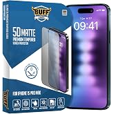 BUFF LABS iPhone 15 Pro Max ile Uyumlu 5D Mat Ekran Koruyucu, BF2306