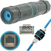 CTRICALVER Waterproof RJ45 Coupler, IP68 Outdoor Ethernet Cable Connector Female to Female, Waterproof Connector RJ45 Shielde