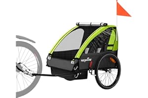 SEPNINE Remolques De Bebé Remolque Infantil 2 En 1 para Bicicleta Carrito con Freno De Mano Y Compartimento De Almacenamiento Adecuado para Correr, Viajes De Bicicleta