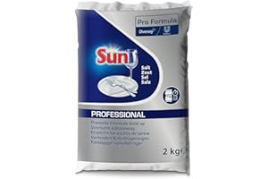 ‎SUN PROFESSIONAL Sun Professional Spülmaschinensalz - Effektiver Kalkschutz und glänzende Ergebnisse, Wasserenthärter für die Spülmaschine, 2kg