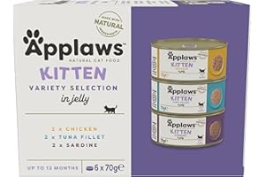 Applaws Natural Cat Food, Kitten Multipack Chicken and Fish Selection in Jelly Tin, 6 x 70 g